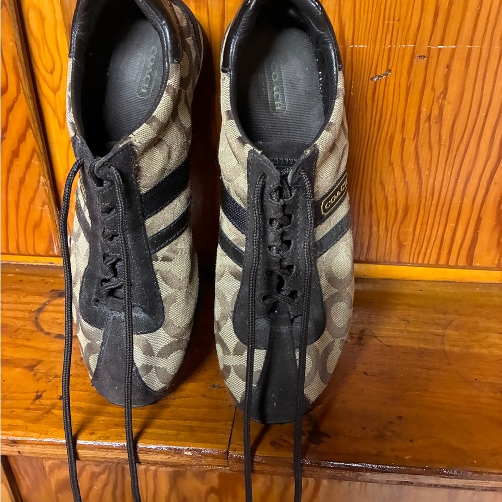 Coach Womens Brown and Tan Patterned Sneakers